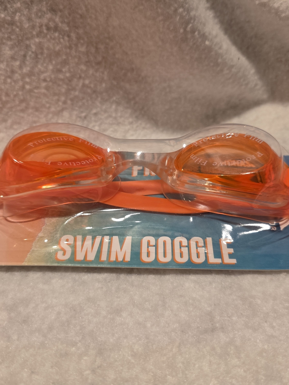Kid's Orange Swim Goggles - Clear Frame NEW